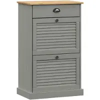 vidaXL Armoire à chaussures VIGO 60x35x96 cm gris bois massif de pin