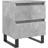 vidaXL Table de chevet gris béton 40x35x50 cm bois d’ingénierie