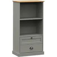 vidaXL Bibliothèque VIGO gris 60x35x114,5 cm bois massif de pin