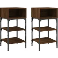 vidaXL Tables de chevet 2 pcs chêne marron 35x34,5x70 cm