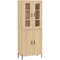 vidaXL Highboard chêne Sonoma 69,5x34x180 cm Matériau dérivé du bois
