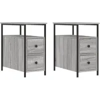 vidaXL Tables de chevet 2 pcs sonoma gris 30x60x60cm bois d'ingénierie