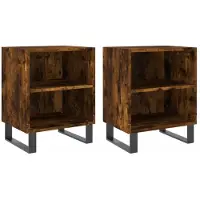 vidaXL Tables de chevet 2 pcs chêne fumé 40x30x50 cm bois d'ingénierie