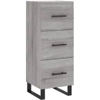 vidaXL Sideboard Gris Sonoma 34,5x34x90 cm Matériau dérivé du bois