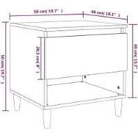 vidaXL Tables de chevet 2 pcs Sonoma gris 50x46x50cm Bois d’ingénierie