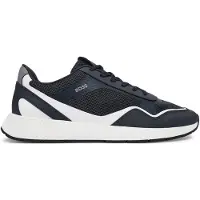 BOSS Baskets basses 'Titanium' bleu marine / gris / blanc