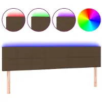 vidaXL Tête de lit LED brun foncé 180x5x78/88 cm Tissu