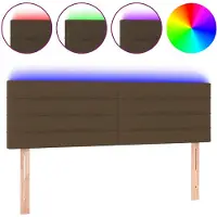 vidaXL Tête de lit LED brun foncé 144x5x78/88 cm Tissu