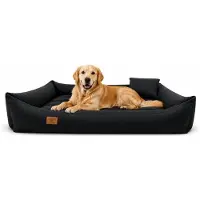 Odol-Plusz Lit pour chien 120x90cm canapé pour chien chaise longue coussin pour chien corbeille pour chien lit pour chat NOIR