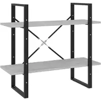 vidaXL Bibliothèque à 2 niveaux Gris béton 80x30x70 cm bois ingénierie