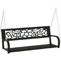 vidaXL Balançoire hollywoodienne 125 cm acier et plastique noir