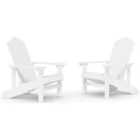 vidaXL Chaises de jardin Adirondack 2 pcs. HDPE Blanc