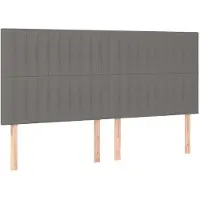 vidaXL Têtes de lit 4 pcs. Gris foncé 90x5x78/88 cm Tissu