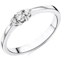 Diamant L'Eternel Bague 'Trilogie-Ring aus 750 Weißgold mit 0.15 Karat Diamant' argent