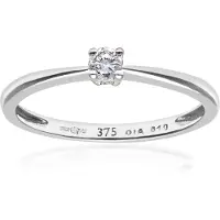 Diamant L'Eternel Bague 'Ring aus 375 Weißgold mit 0.1 Karat Diamant' argent