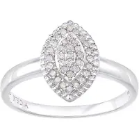 Diamant L'Eternel Bague 'Cluster-Ring aus 375 Weißgold mit 0.16 Karat Diamant' argent