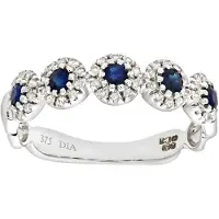 Diamant L'Eternel Bague 'Eternity-Ring aus 375 Weißgold mit Diamant mit Saphir' argent