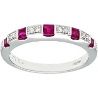 Diamant L'Eternel Bague 'Eternity-Ring aus 375 Weißgold mit Diamant mit Rubin' argent