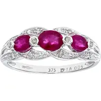 Diamant L'Eternel Bague 'Ring aus 375 Weißgold mit Diamant mit Rubin' argent