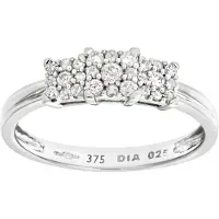 Diamant L'Eternel Bague 'Cluster-Ring aus 375 Weißgold mit Diamant' argent