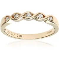 Diamant L'Eternel Bague 'Eternity-Ring aus 375 Gelbgold mit 0.10 Karat Diamant gedreht' or