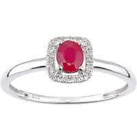 Diamant L'Eternel Bague 'Ring aus 375 Weißgold mit Diamant mit Rubin' argent