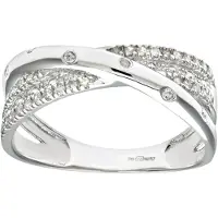 Diamant L'Eternel Bague 'Ring aus 375 Weißgold mit 0.15 Karat Diamant' argent