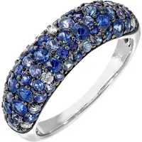 Diamant L'Eternel Bague 'Eternity-Ring aus 375 Weißgold mit Diamant mit Saphir' argent