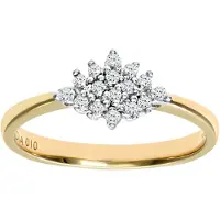 Diamant L'Eternel Bague 'Cluster-Ring aus 375 Gelbgold mit Diamant' or