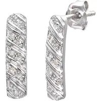 Diamant L'Eternel Boucles d'oreilles 'Ohrringe aus 375 Weißgold mit 0.05 Karat Diamant' argent