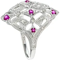 Diamant L'Eternel Bague 'Ring aus 375 Weißgold mit Diamant mit Rubin' argent