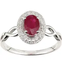 Diamant L'Eternel Bague 'Ring aus 375 Weißgold mit Diamant mit Rubin' argent