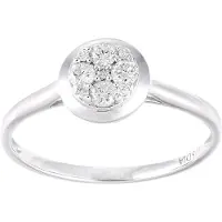 Diamant L'Eternel Bague 'Cluster' argent