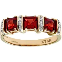 Diamant L'Eternel Bague 'Eternity-Ring aus 375 Gelbgold mit Diamant mit Granat' or