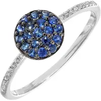 Diamant L'Eternel Bague 'Ring aus 375 Weißgold mit 0.44 Karat Diamant mit Saphir' argent