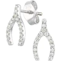 Diamant L'Eternel Boucles d'oreilles 'Ohrringe aus 375 Weißgold mit 0.1 Karat Diamant' argent