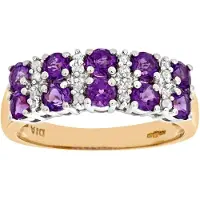 Diamant L'Eternel Bague 'Ring aus 375 Gelbgold mit Diamant mit Amethyst' or