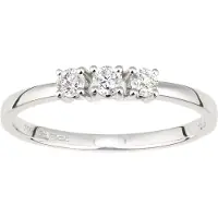 Diamant L'Eternel Bague 'Trilogie-Ring aus 750 Weißgold mit 0.2 Karat Diamant' or