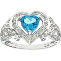 Diamant L'Eternel Bague 'Ring aus 375 Weißgold mit Diamant mit Topas Herz-Design' argent
