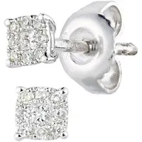 Diamant L'Eternel Boucles d'oreilles 'Ohrringe aus 375 Weißgold mit 0.1 Karat Diamant' argent