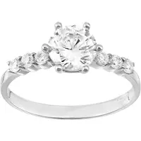 Diamant L'Eternel Bague 'Verlobungsring aus 375 Weißgold mit Zirkonia' argent
