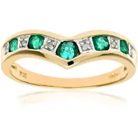 Diamant L'Eternel Bague 'Ring aus 375 Gelbgold mit Diamant mit Smaragd' or