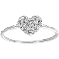 Diamant L'Eternel Bague 'Ring aus 750 Weißgold mit 0.13 Karat Diamant Herz-Design' or