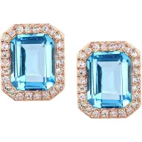 Diamant L'Eternel Boucles d'oreilles bleu