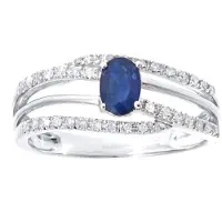 Diamant L'Eternel Bague 'Ring aus 375 Weißgold mit Diamant mit Saphir' argent