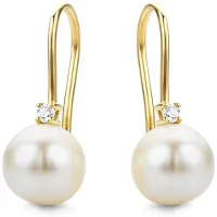 Diamant L'Eternel Boucles d'oreilles 'Ohrringe aus 585 Gelbgold mit 0.07 Karat Diamant mit Perle' or