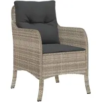 vidaXL Ensemble de jardin 7 pièces avec coussins gris clair Poly rotin