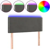 vidaXL Tête de lit LED gris foncé 100x5x78/88 cm velours
