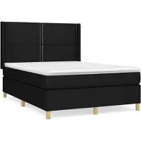 vidaXL Lit boxspring avec matelas noir 140x190 cm Tissu