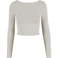 Urban Classics T-shirt manches longues de - Coupe Slim - XS - XL - pour Femme - gris - Taille XL